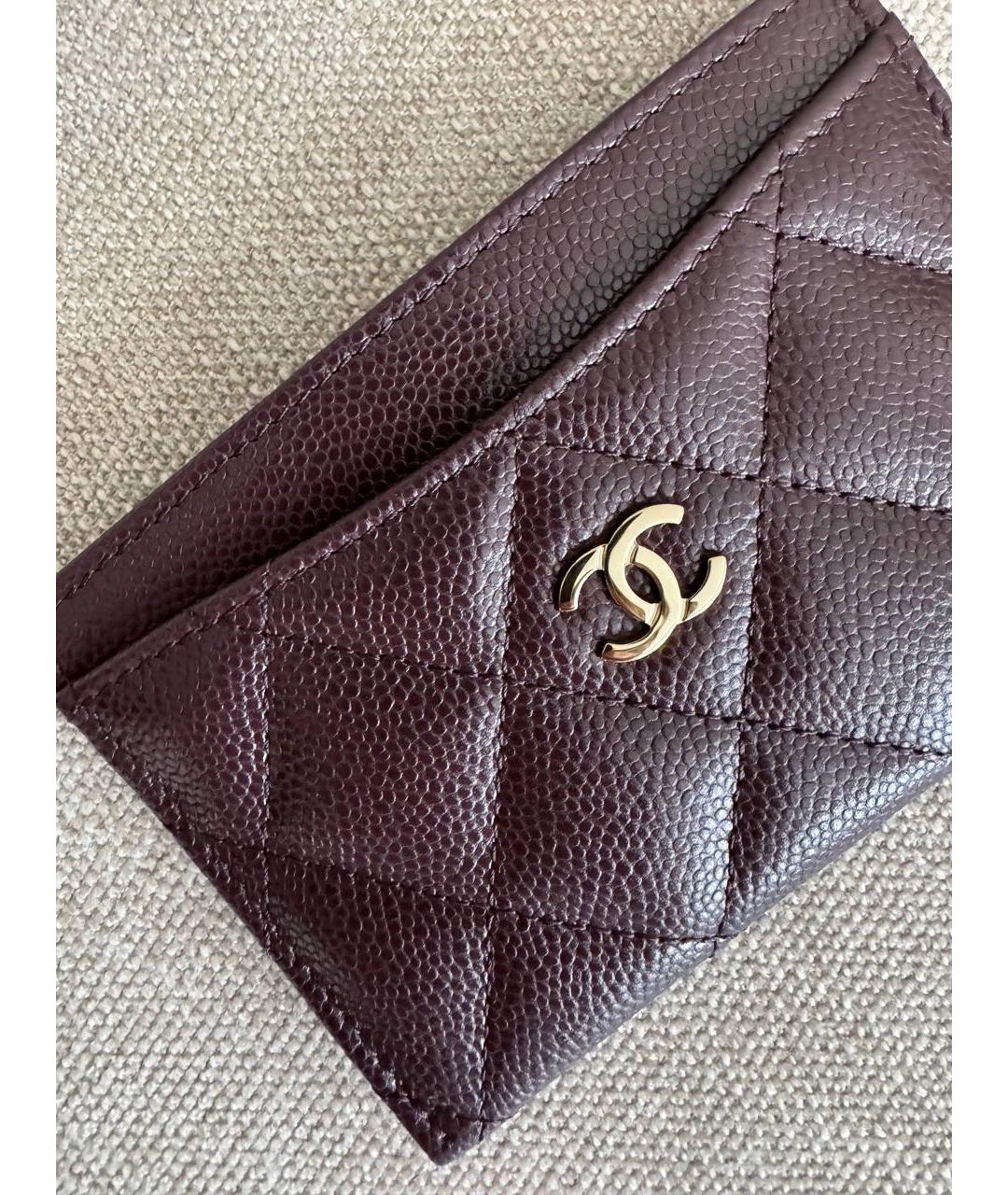 CHANEL Бордовый кожаный кардхолдер, фото 2