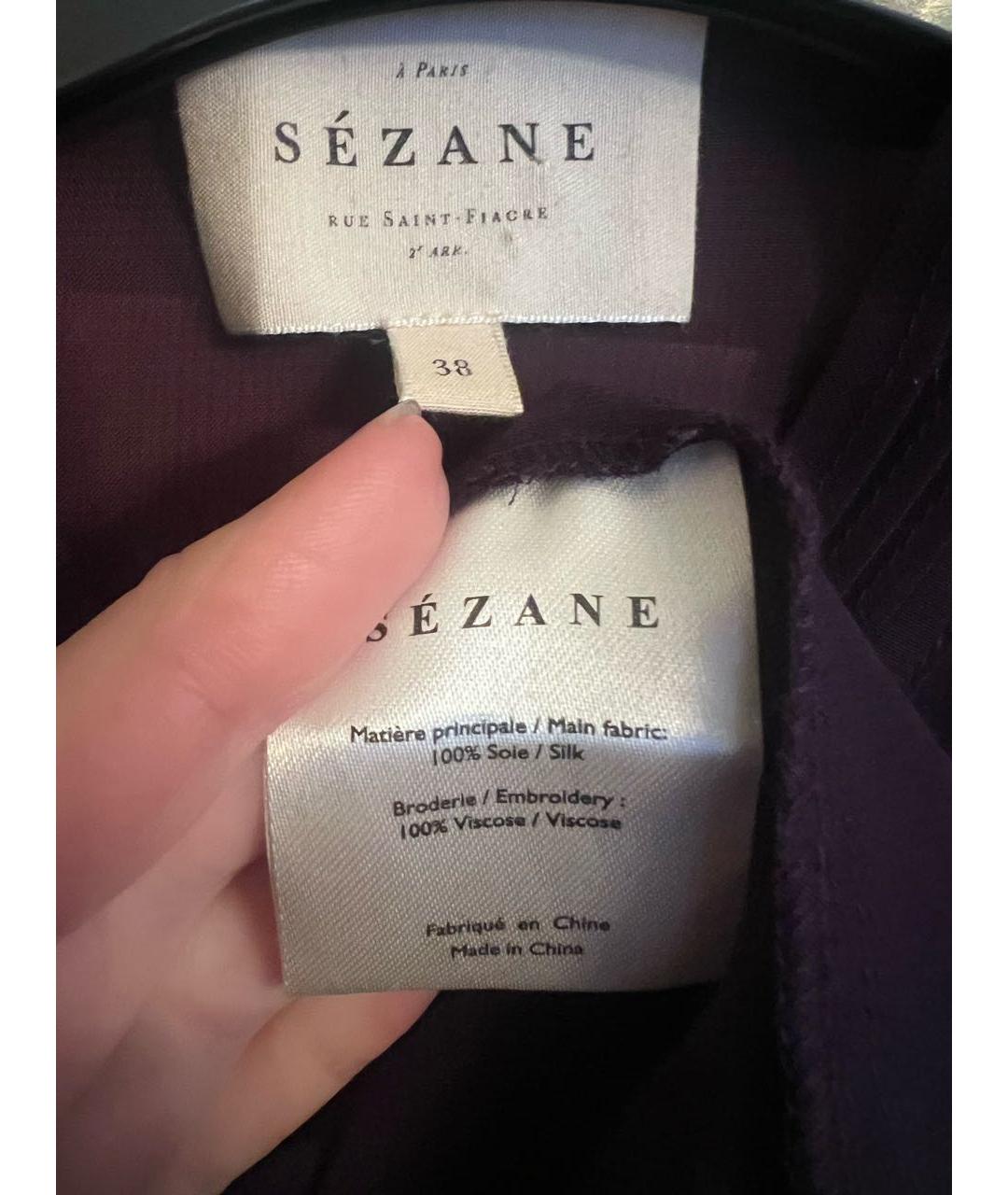 Sezane Фиолетовая шелковая блузы, фото 3
