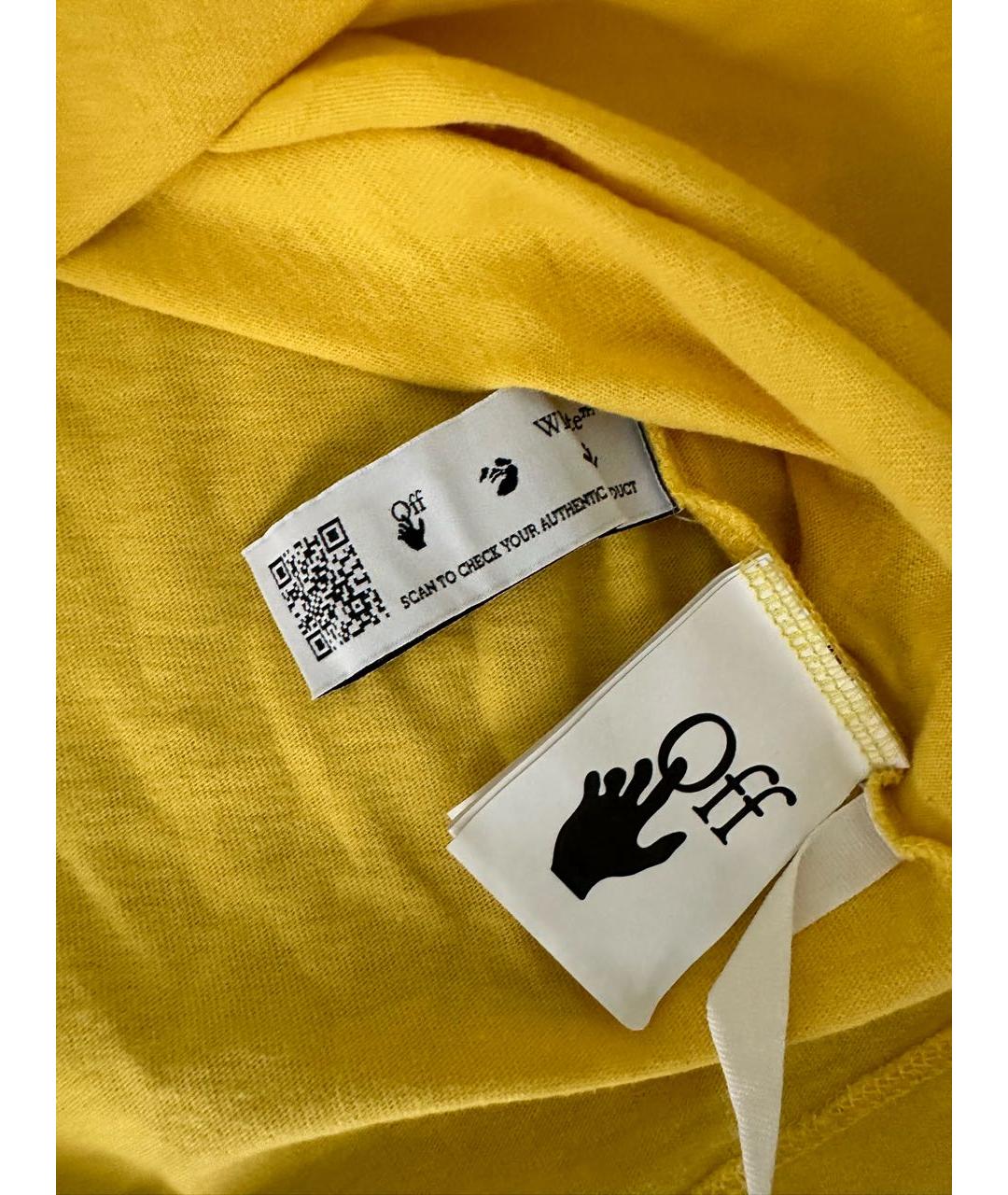 OFF-WHITE Желтая футболка, фото 3