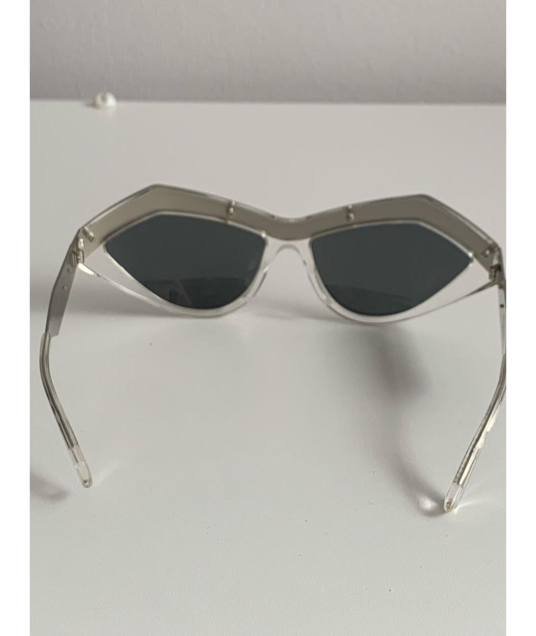BOTTEGA VENETA Серебряные пластиковые солнцезащитные очки, фото 8