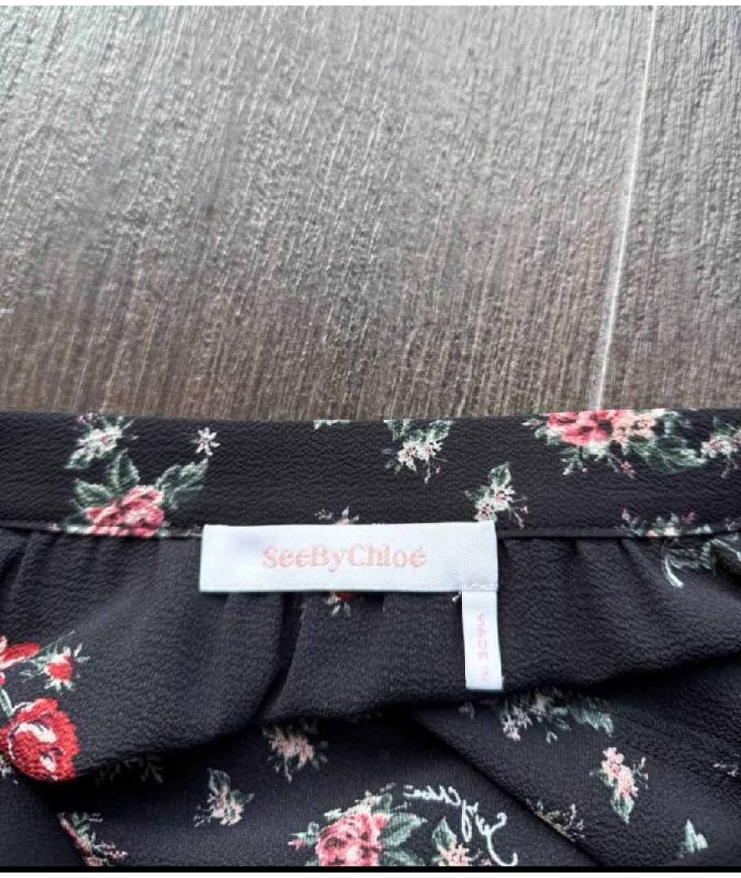 SEE BY CHLOE Мульти полиэстеровая юбка миди, фото 2