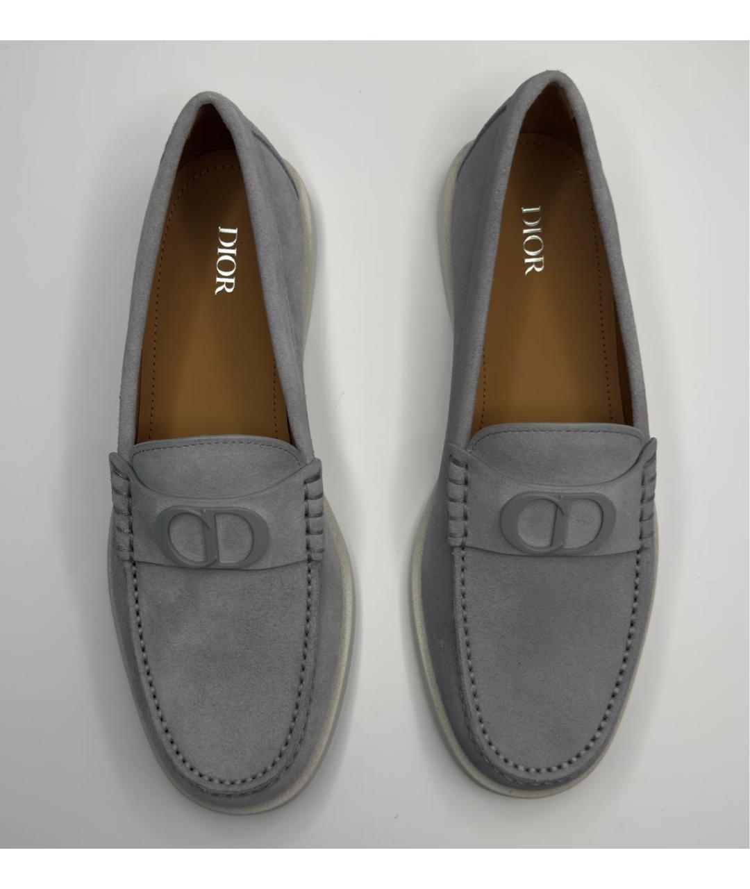 CHRISTIAN DIOR Серые замшевые лоферы, фото 2