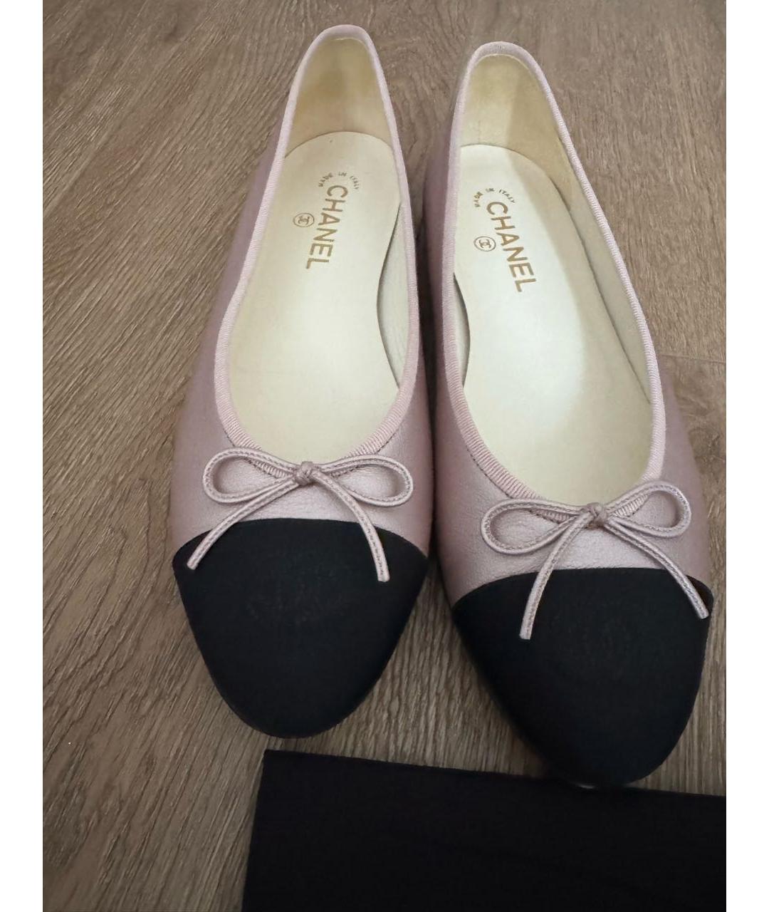CHANEL Розовые кожаные балетки, фото 2