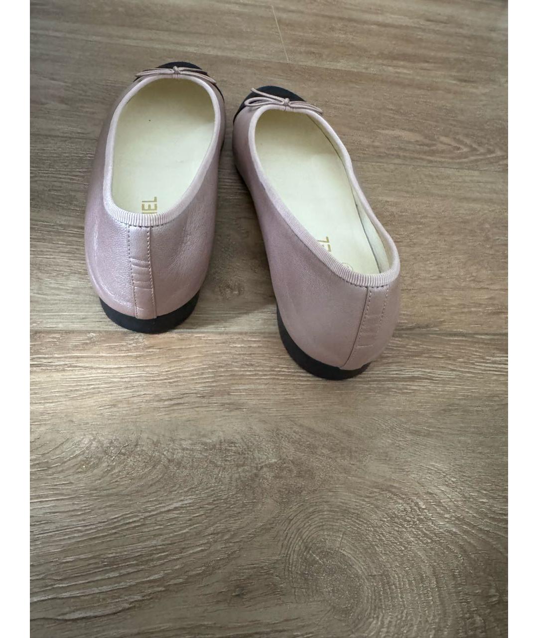 CHANEL Розовые кожаные балетки, фото 4