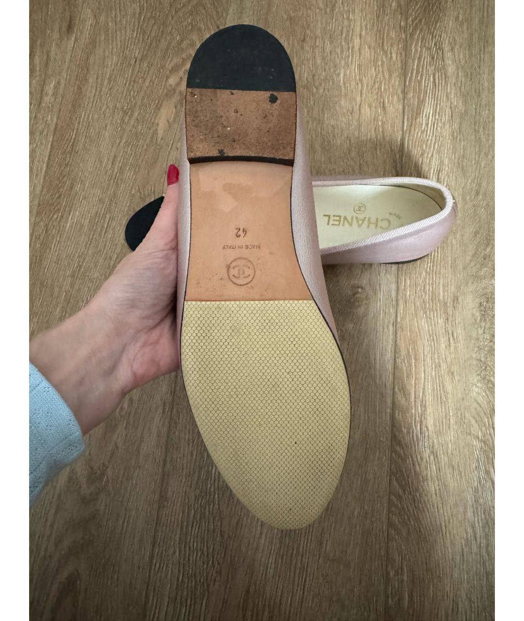 CHANEL Розовые кожаные балетки, фото 5