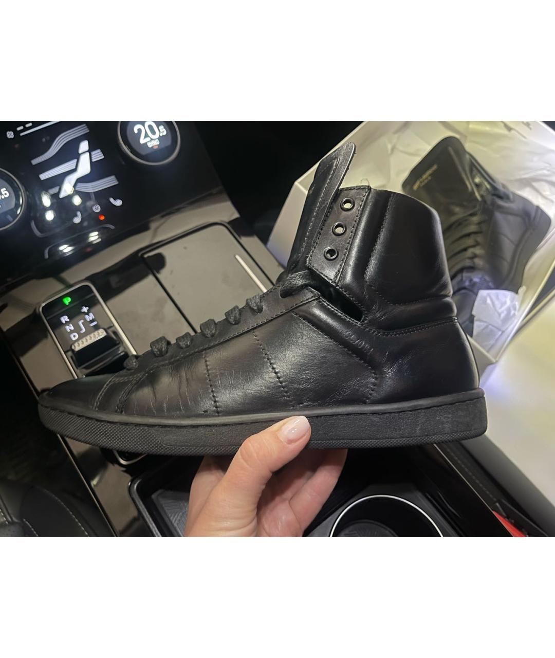 SAINT LAURENT Черные кожаные кеды, фото 8