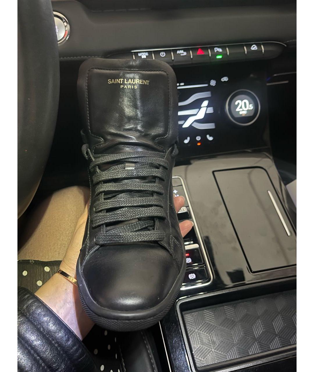 SAINT LAURENT Черные кожаные кеды, фото 3