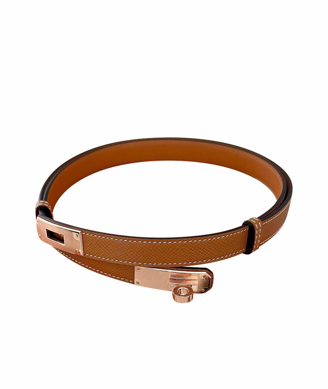 HERMES Коричневый кожаный ремень, фото 1