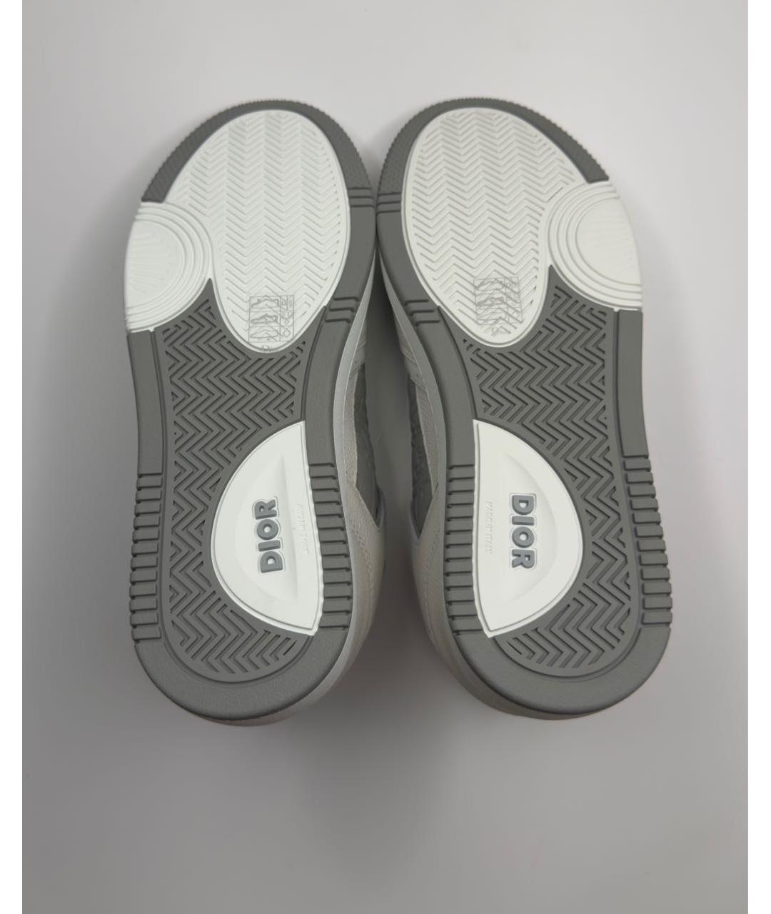 CHRISTIAN DIOR Серые кожаные низкие кроссовки / кеды, фото 5
