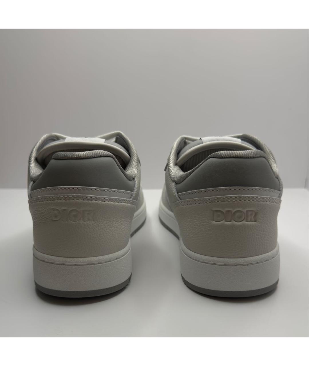 CHRISTIAN DIOR Серые кожаные низкие кроссовки / кеды, фото 4