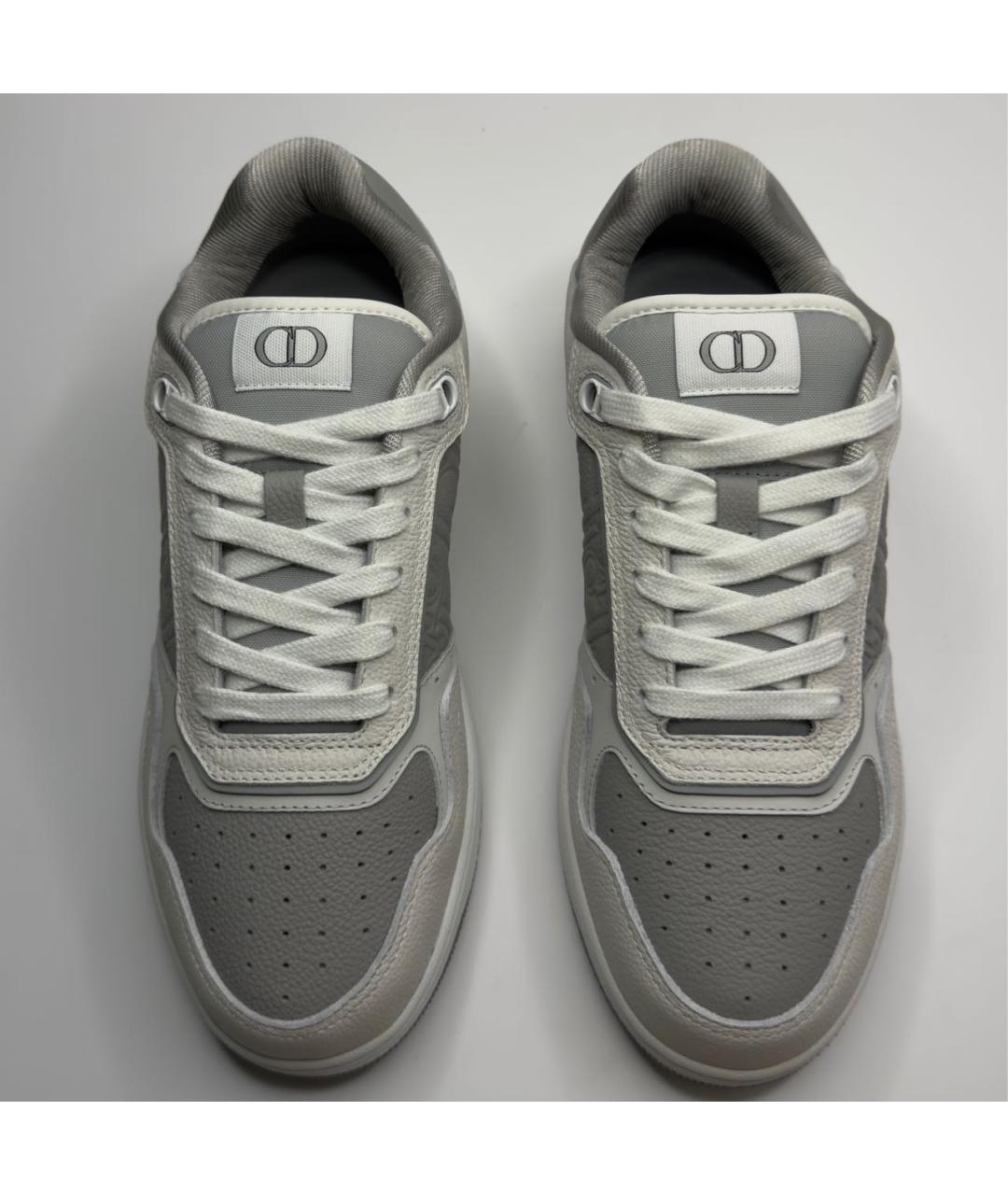 CHRISTIAN DIOR Серые кожаные низкие кроссовки / кеды, фото 2