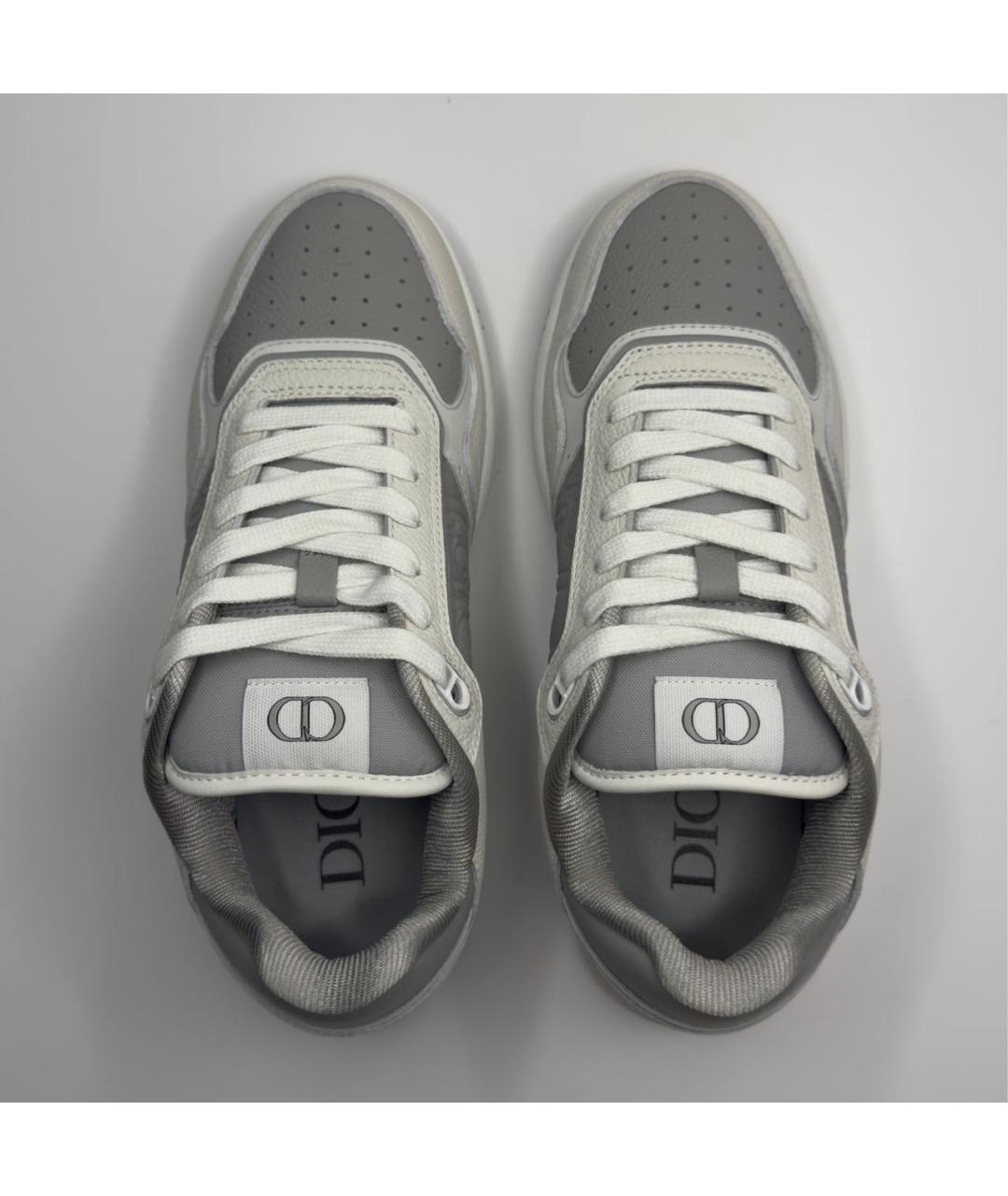 CHRISTIAN DIOR Серые кожаные низкие кроссовки / кеды, фото 3