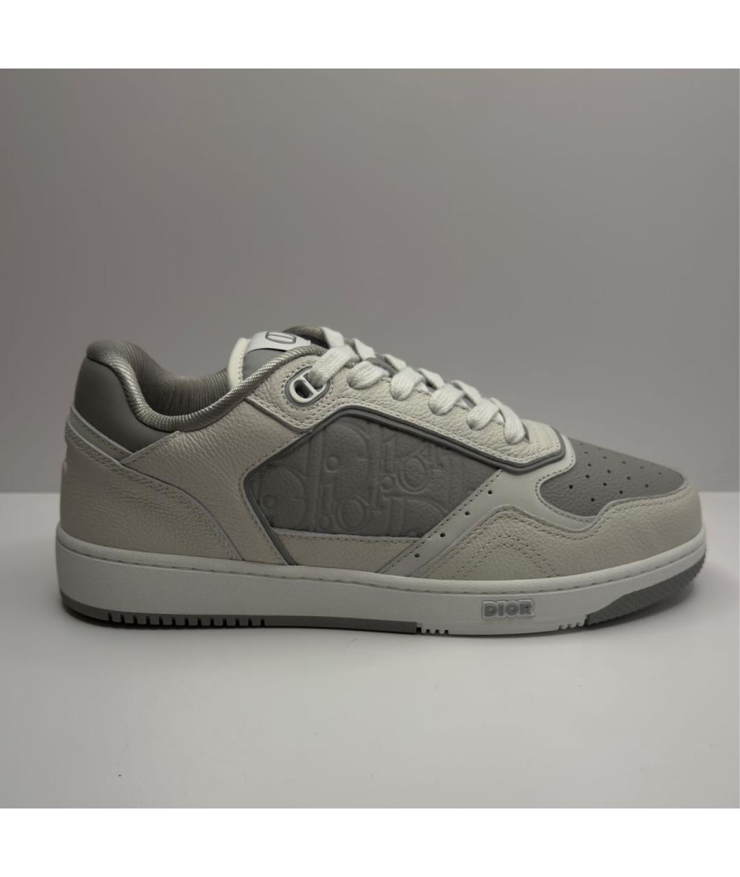 CHRISTIAN DIOR Серые кожаные низкие кроссовки / кеды, фото 7
