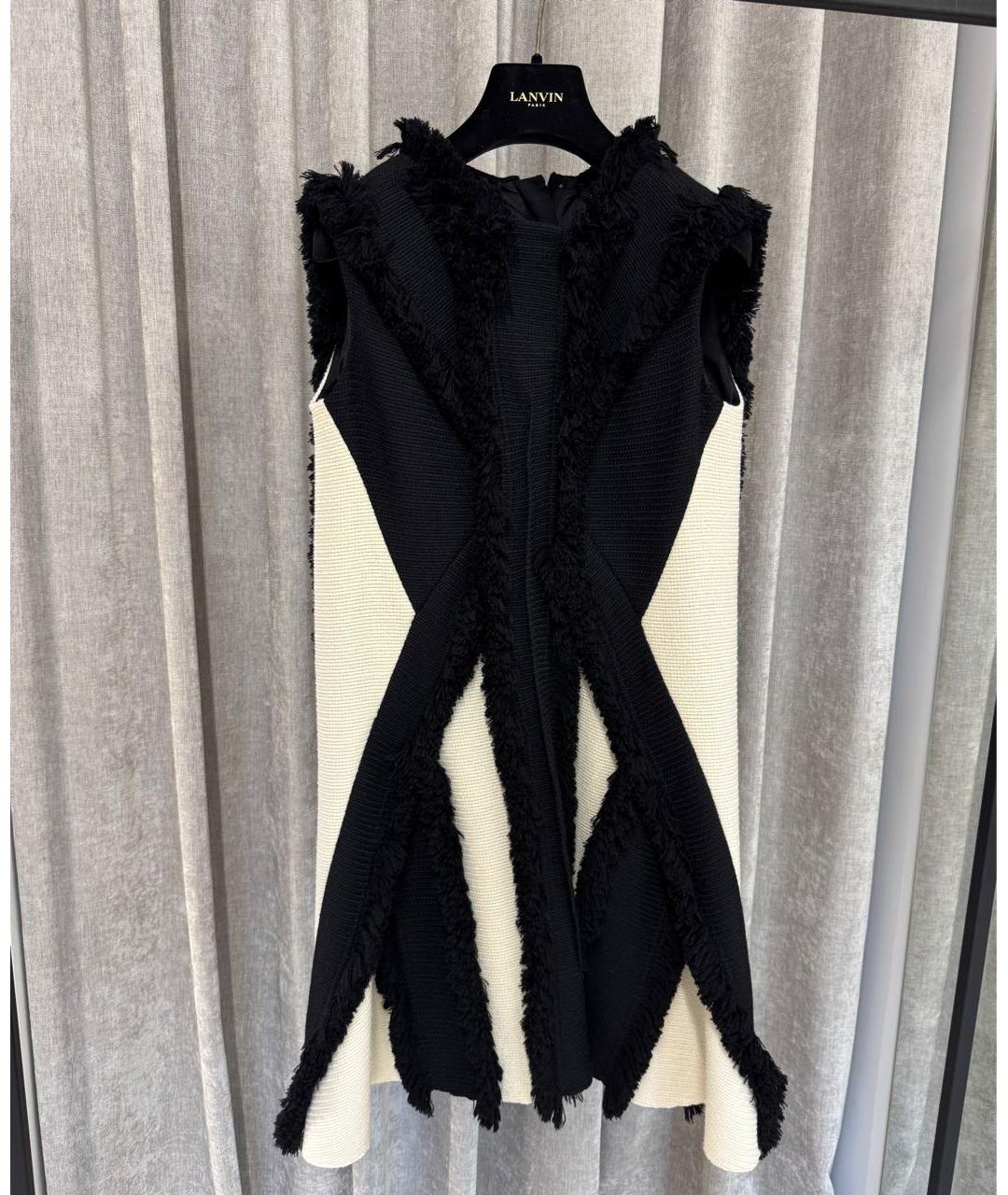 LANVIN Черное шерстяное повседневное платье, фото 6