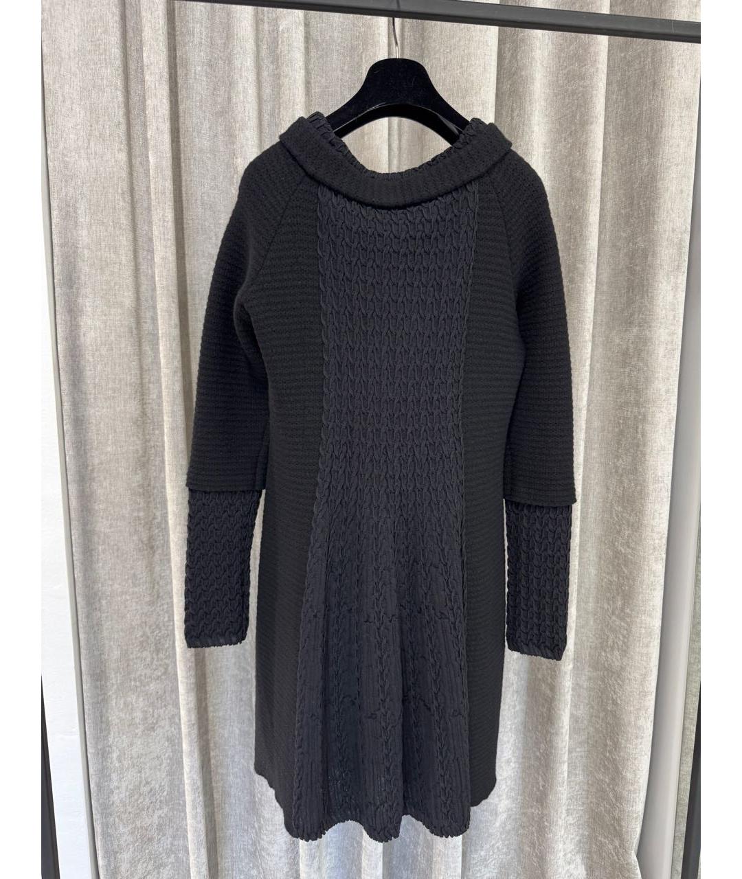 CHANEL Черное шерстяное повседневное платье, фото 2