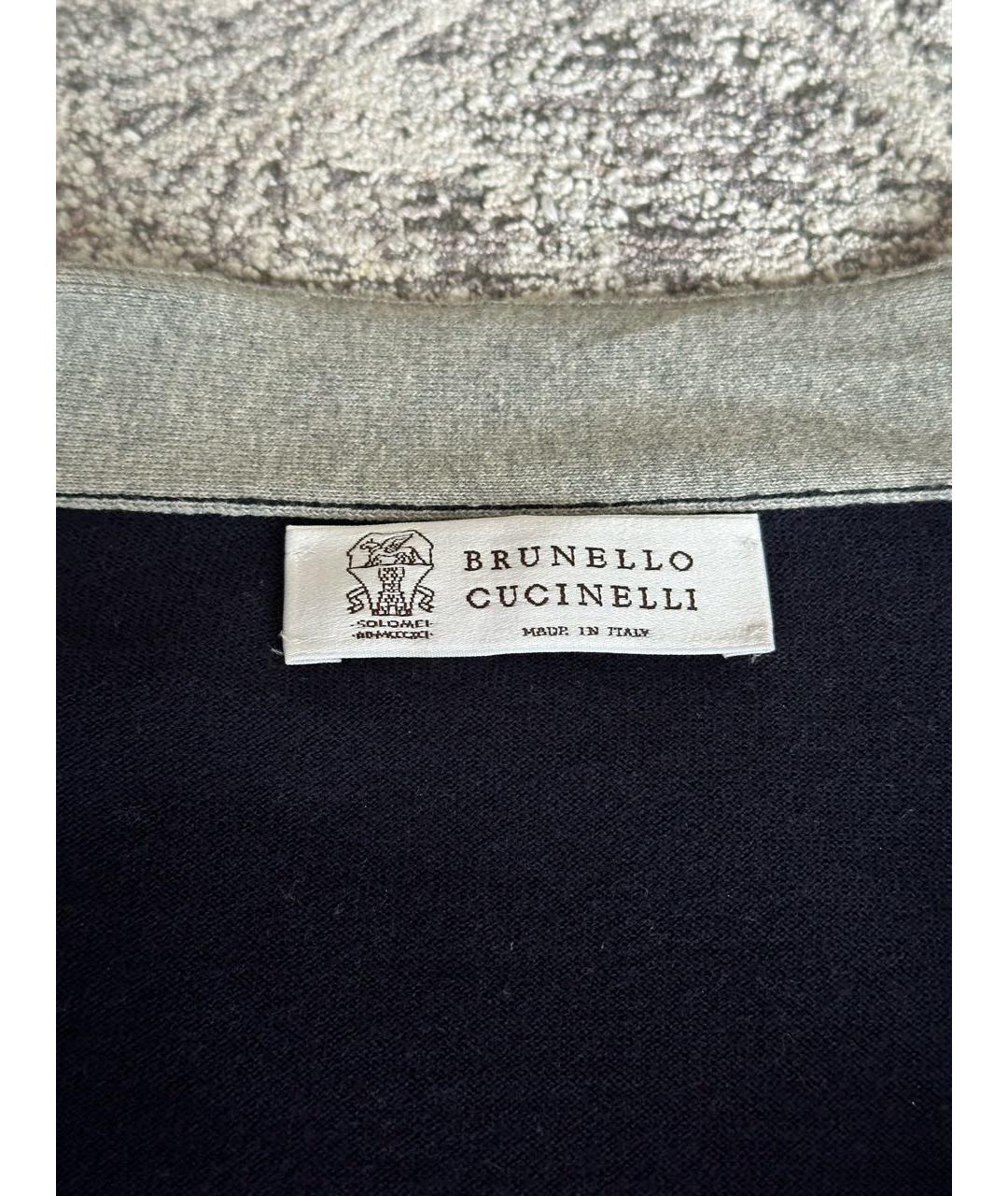 BRUNELLO CUCINELLI Темно-синий хлопковый кардиган, фото 3