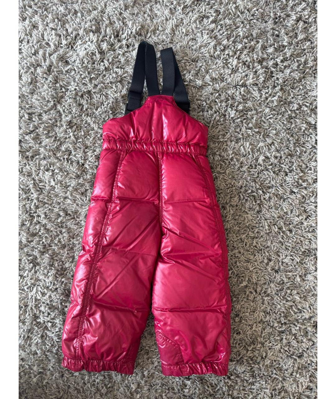 MONCLER KIDS Бордовый полиэстеровый комбинезон, фото 4