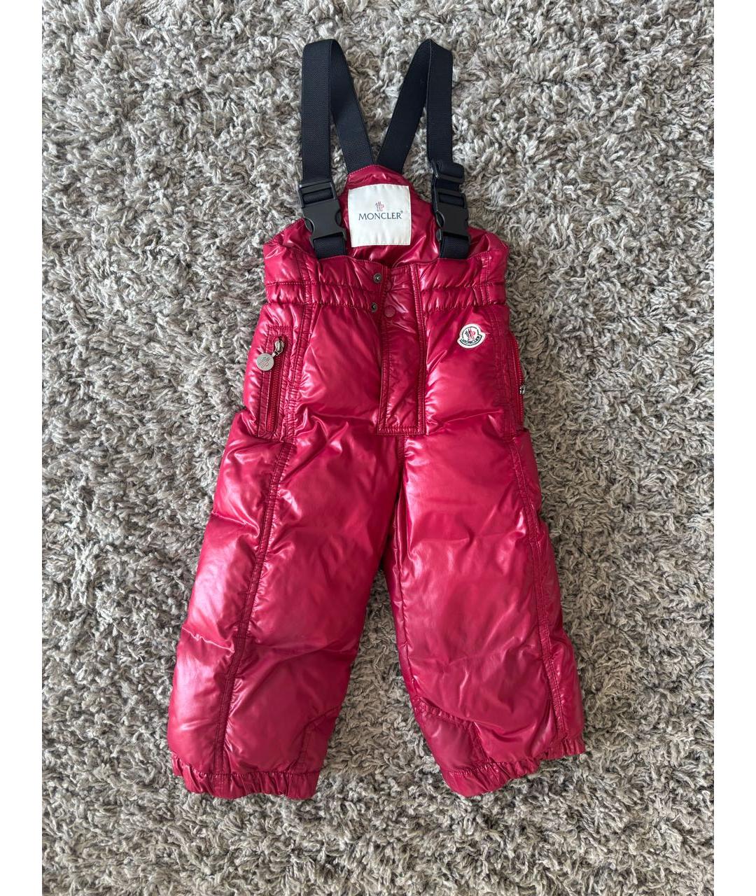 MONCLER KIDS Бордовый полиэстеровый комбинезон, фото 5
