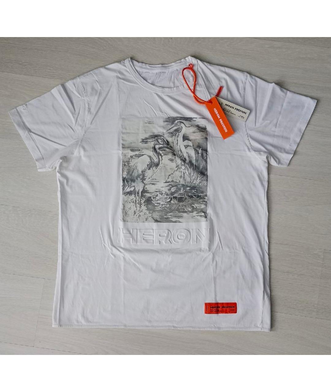 HERON PRESTON Белая хлопковая футболка, фото 9