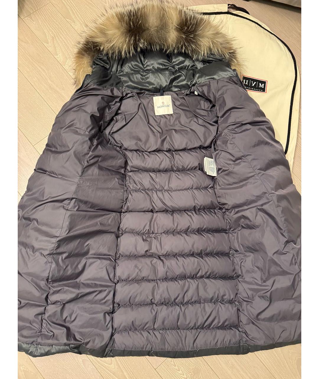 MONCLER Хаки полиамидовый пуховик, фото 4