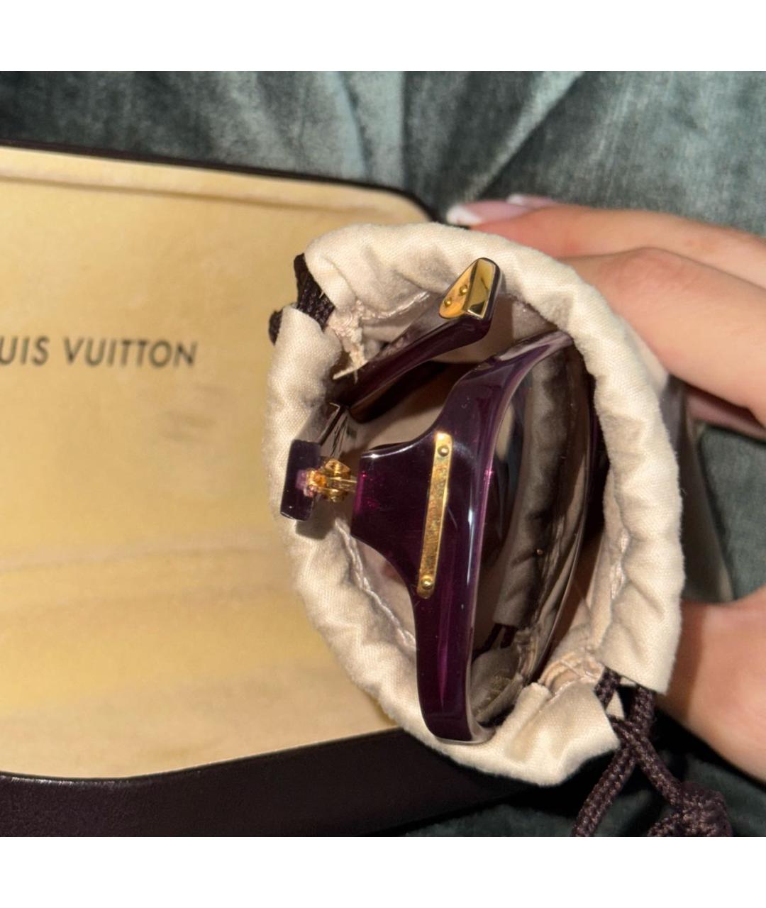 LOUIS VUITTON Фиолетовые пластиковые солнцезащитные очки, фото 5