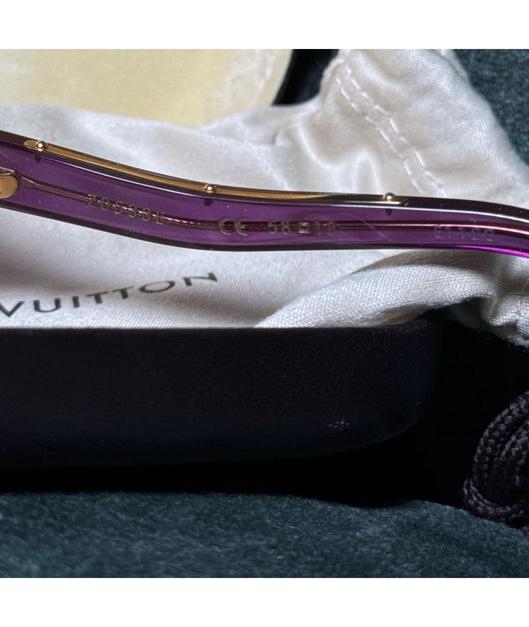 LOUIS VUITTON Фиолетовые пластиковые солнцезащитные очки, фото 3