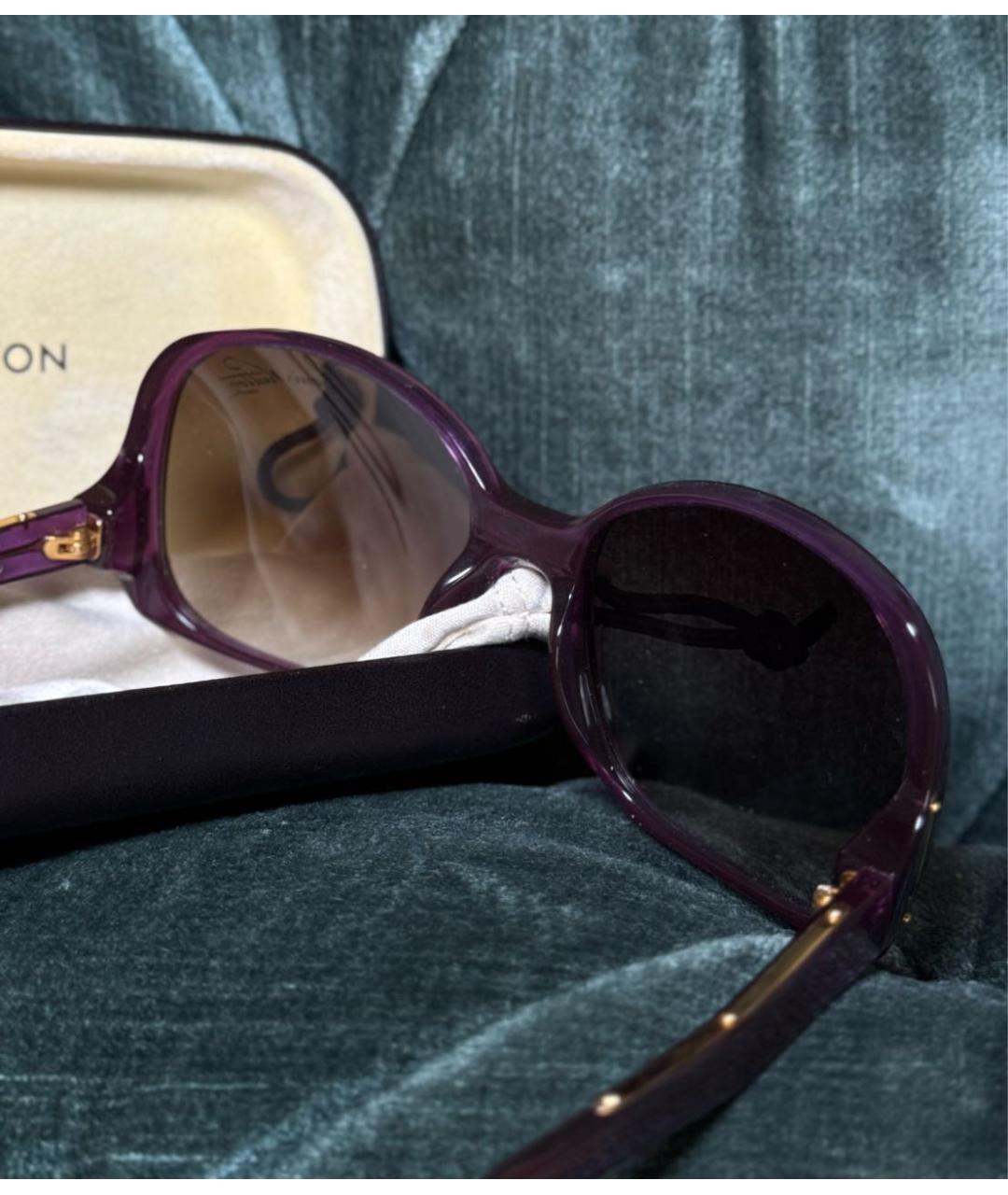 LOUIS VUITTON Фиолетовые пластиковые солнцезащитные очки, фото 6