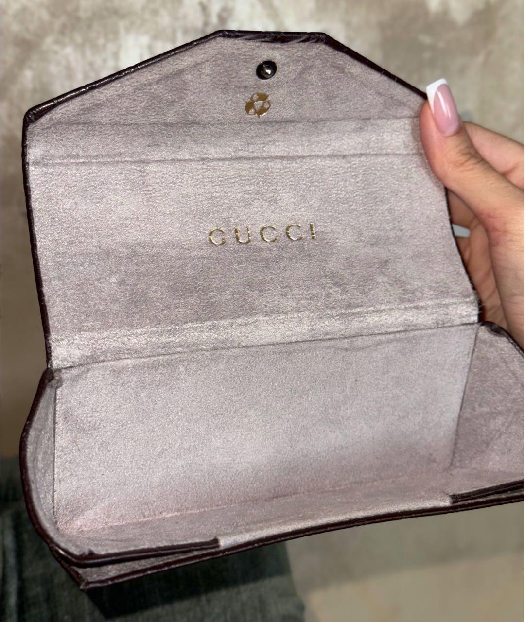 GUCCI Коричневые пластиковые солнцезащитные очки, фото 4