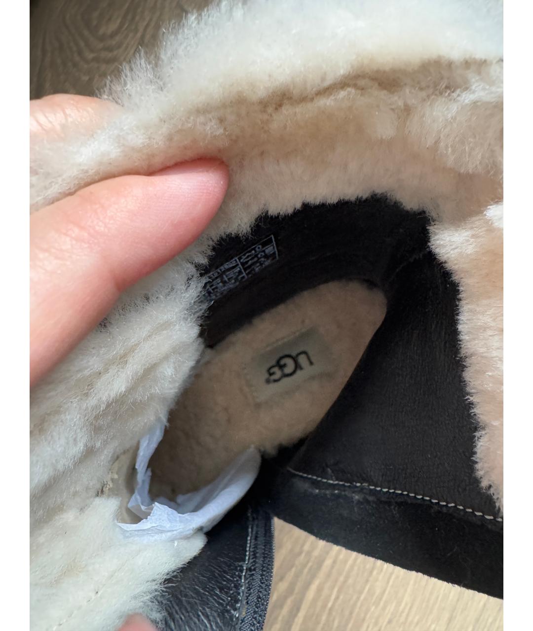 UGG AUSTRALIA Черные кожаные ботильоны, фото 5