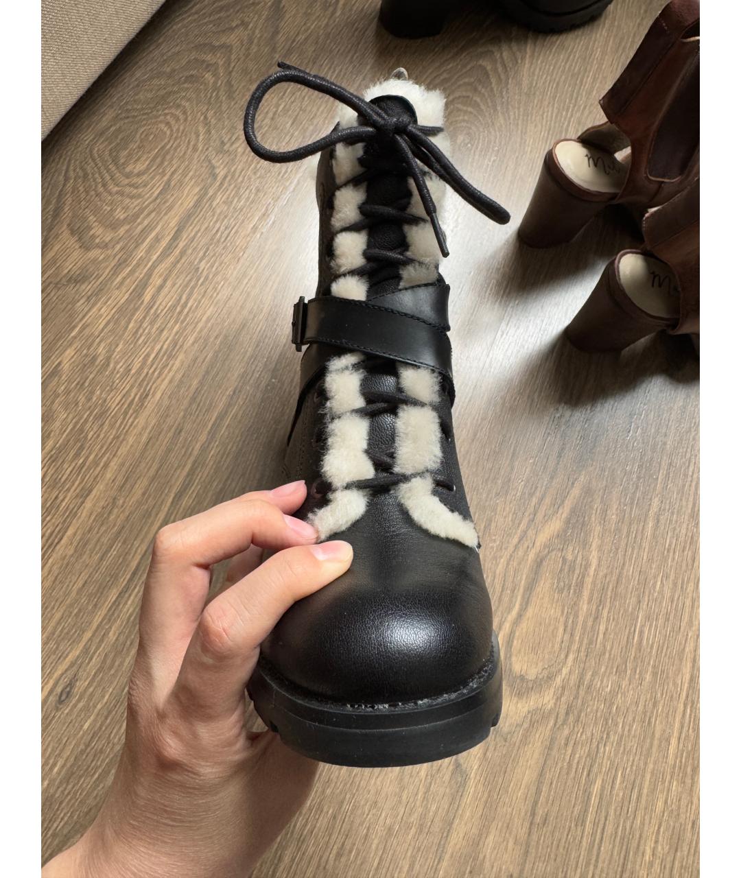 UGG AUSTRALIA Черные кожаные ботильоны, фото 3