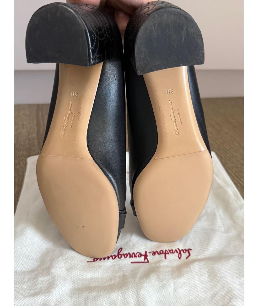 FERRAGAMO Черные кожаные туфли, фото 6