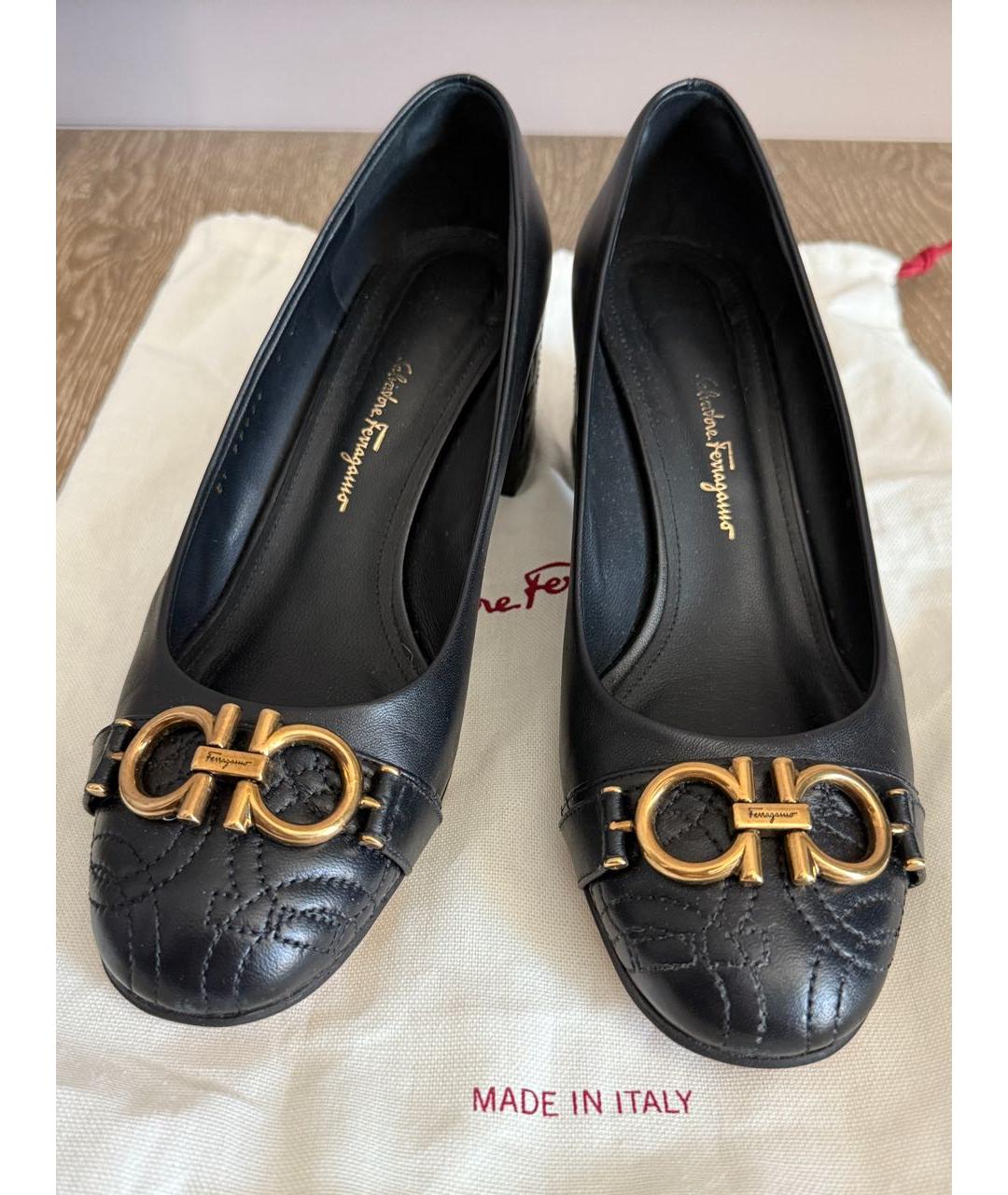 FERRAGAMO Черные кожаные туфли, фото 2