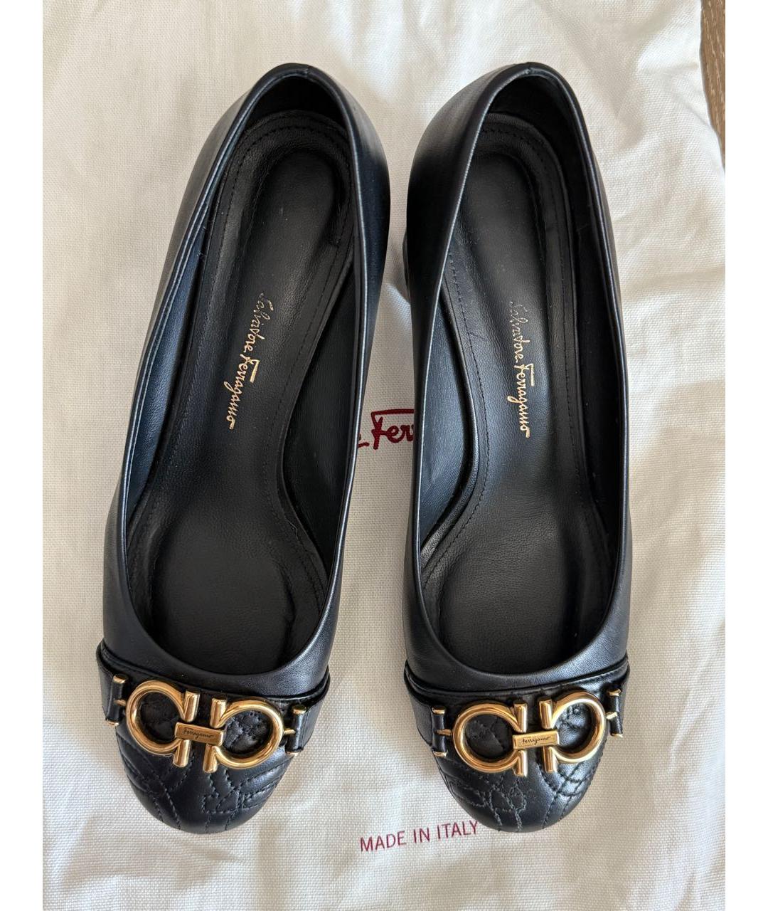 FERRAGAMO Черные кожаные туфли, фото 3