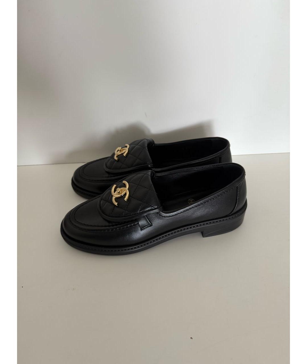 CHANEL Черные кожаные лоферы, фото 5