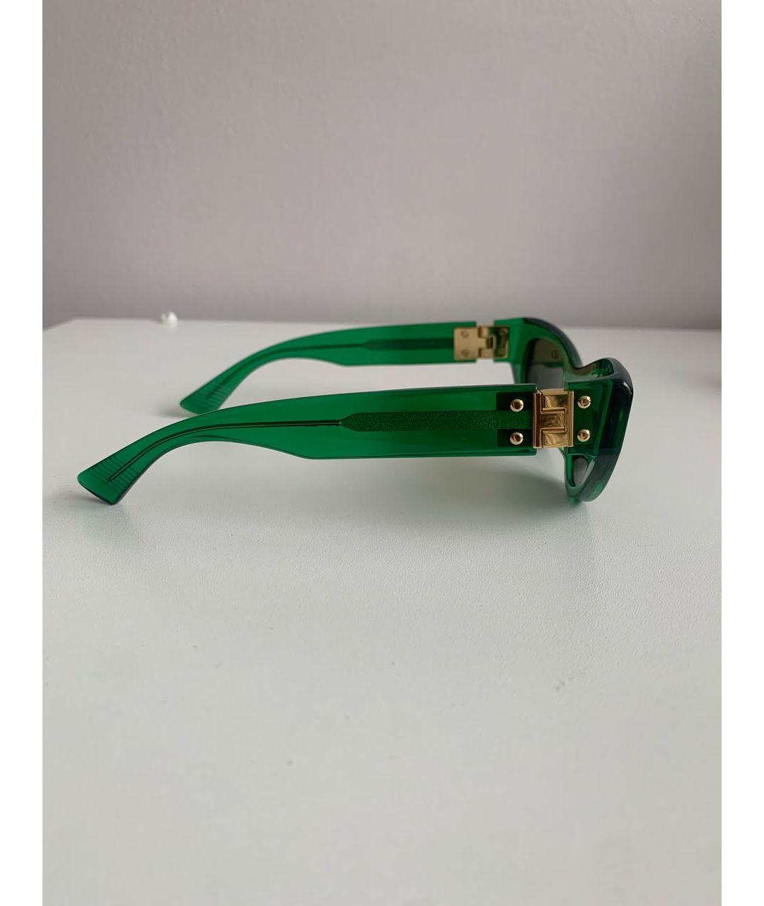 BOTTEGA VENETA Зеленые пластиковые солнцезащитные очки, фото 3