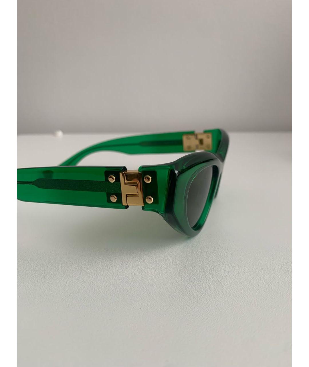 BOTTEGA VENETA Зеленые пластиковые солнцезащитные очки, фото 2