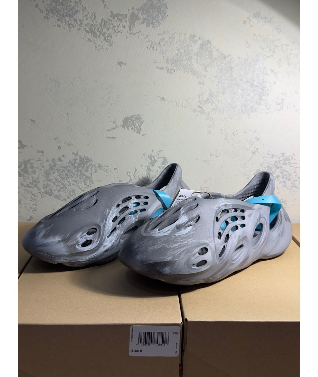 ADIDAS YEEZY Серые резиновые шлепанцы, фото 3