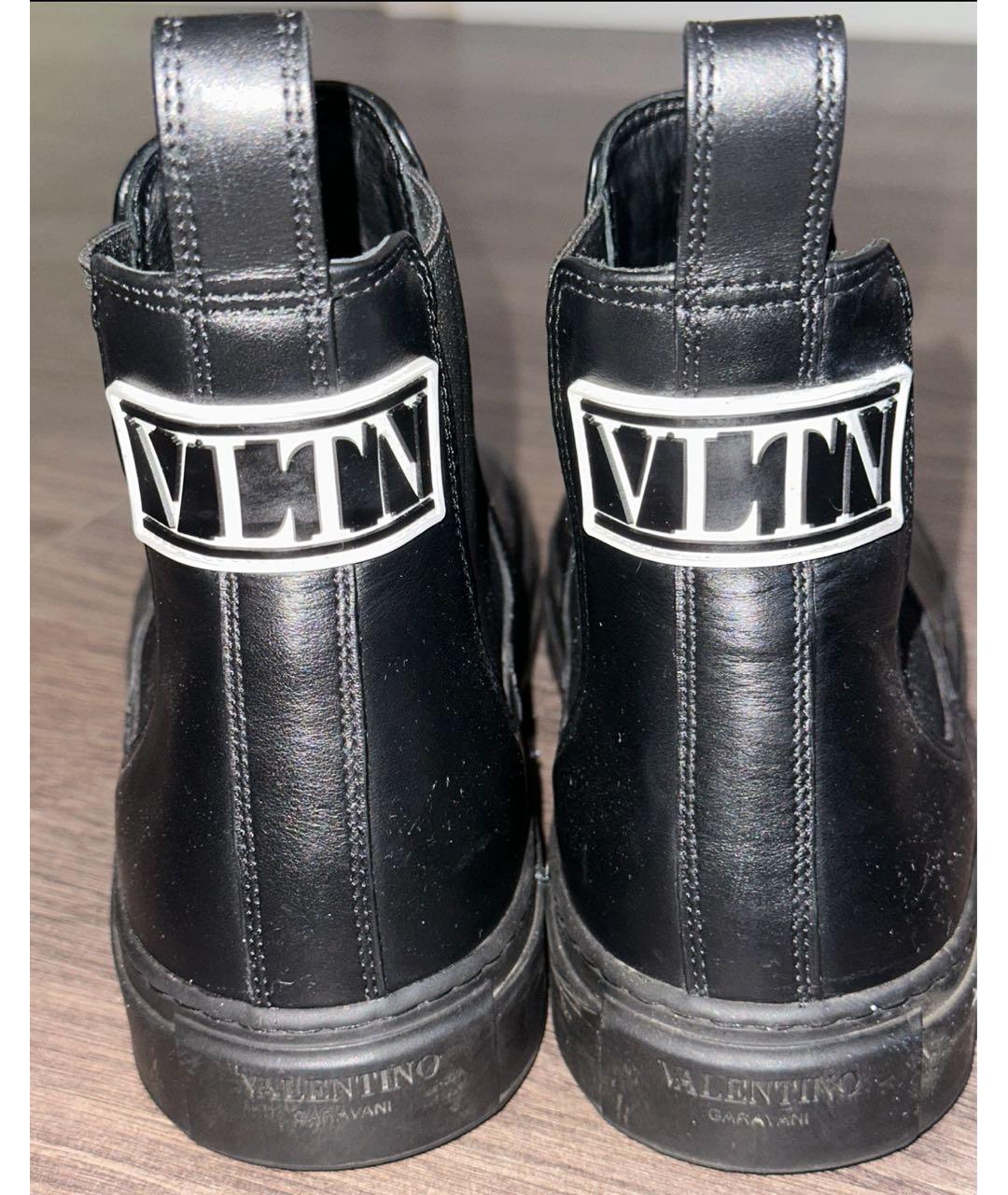 VALENTINO Черные кожаные высокие ботинки, фото 2