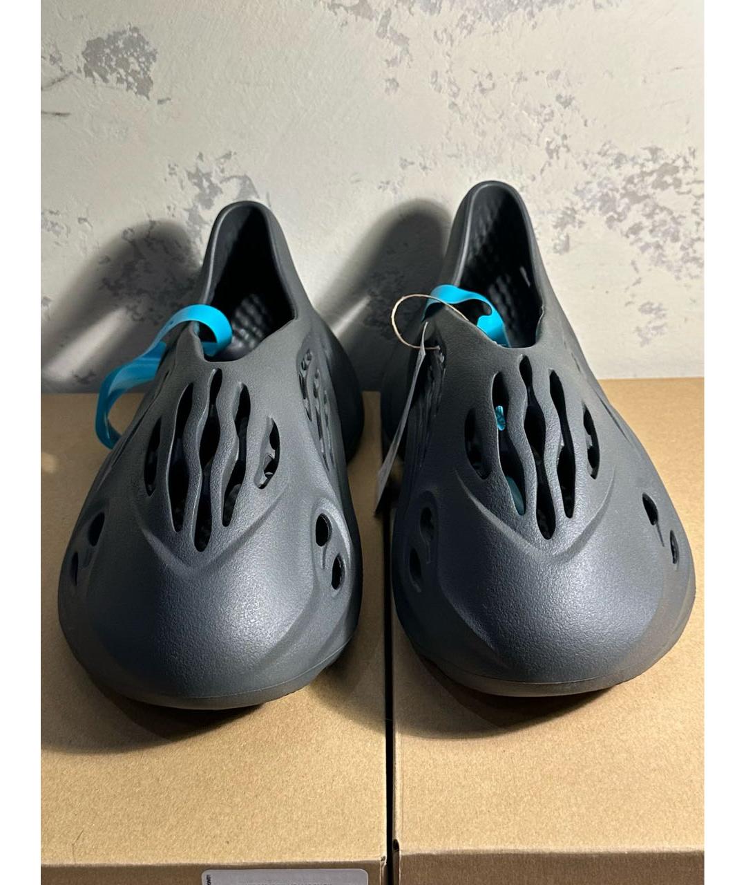 ADIDAS YEEZY Черные резиновые шлепанцы, фото 2
