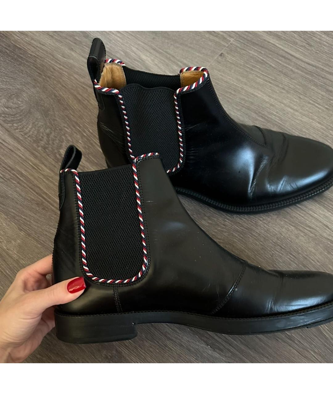GUCCI Черные высокие ботинки из лакированной кожи, фото 3