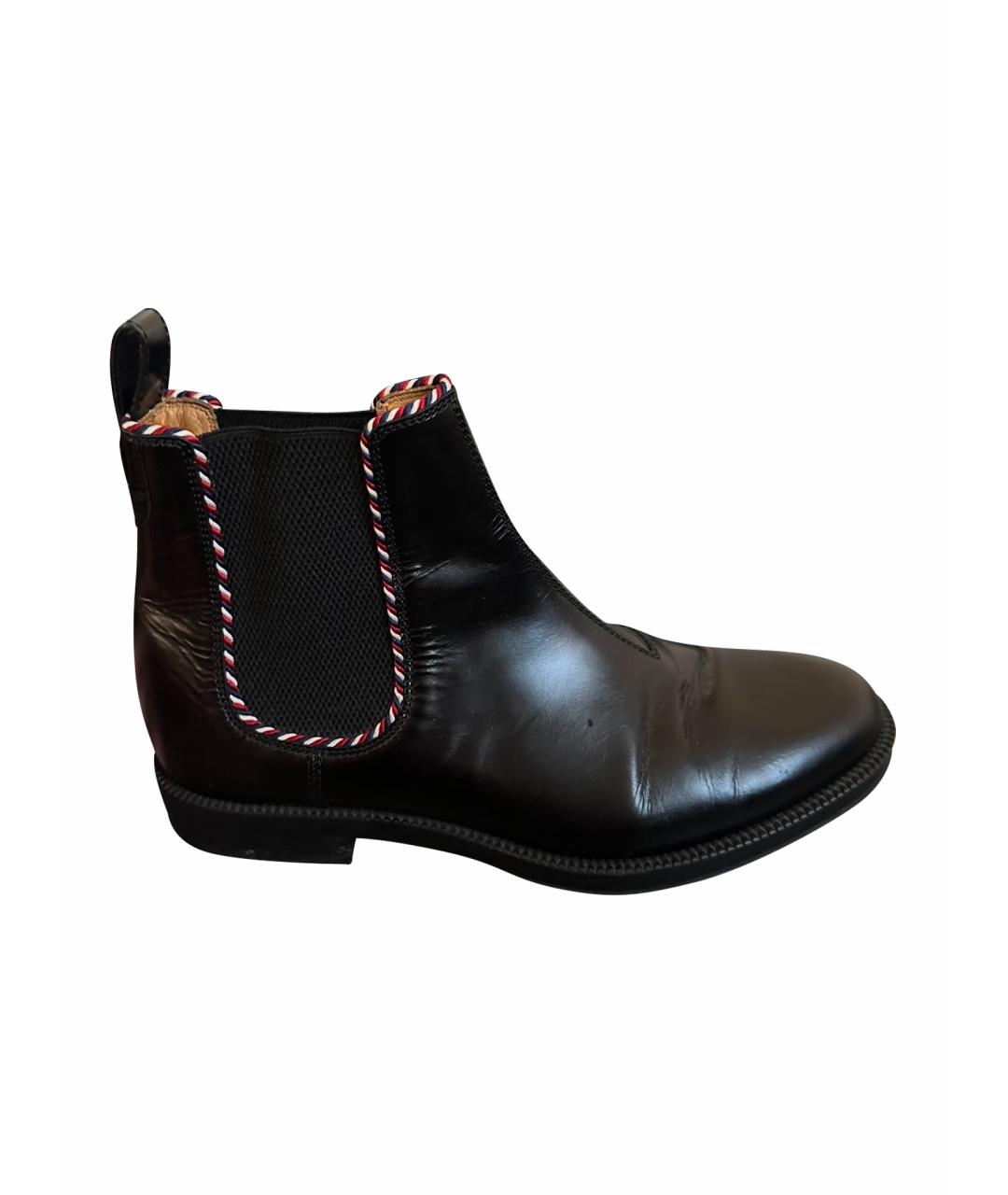 GUCCI Черные высокие ботинки из лакированной кожи, фото 1