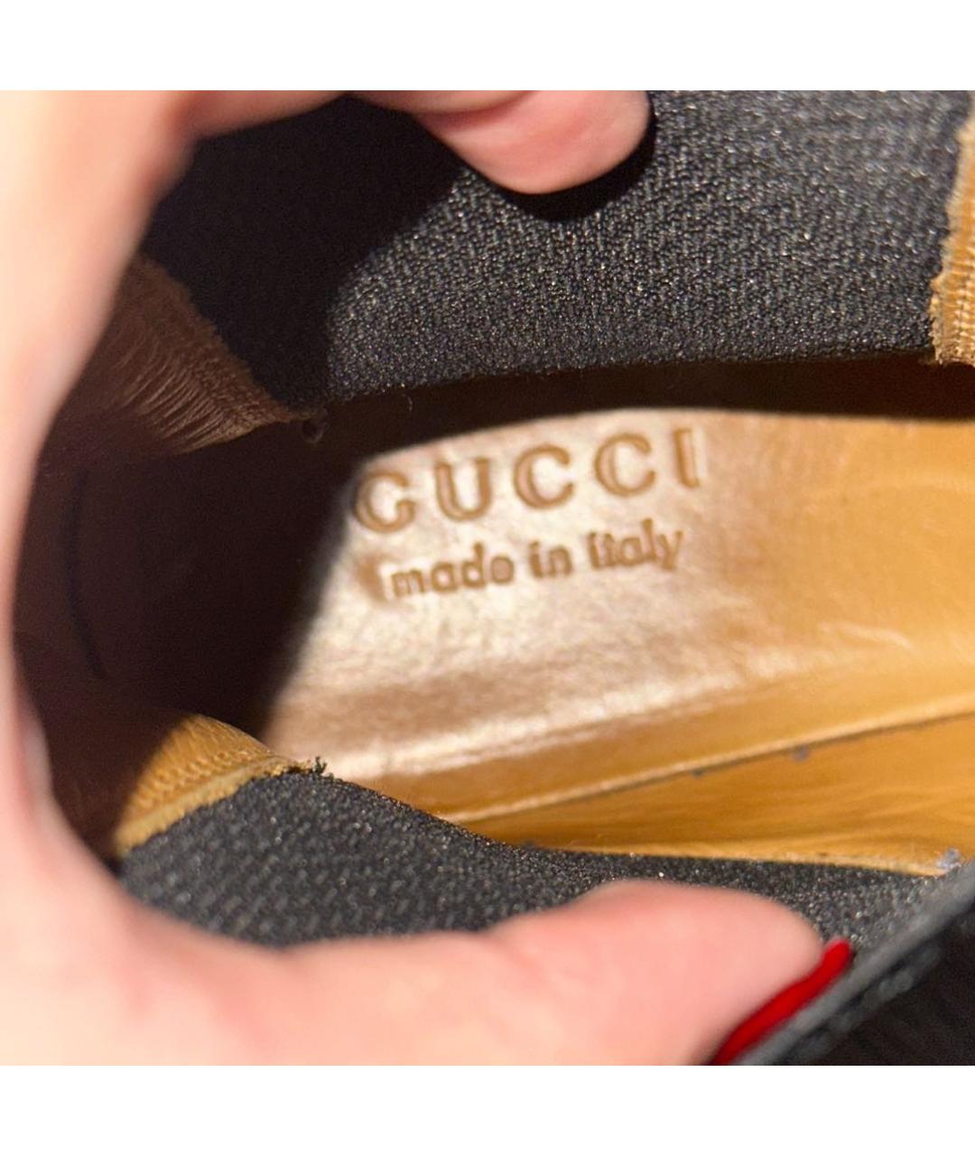 GUCCI Черные высокие ботинки из лакированной кожи, фото 5