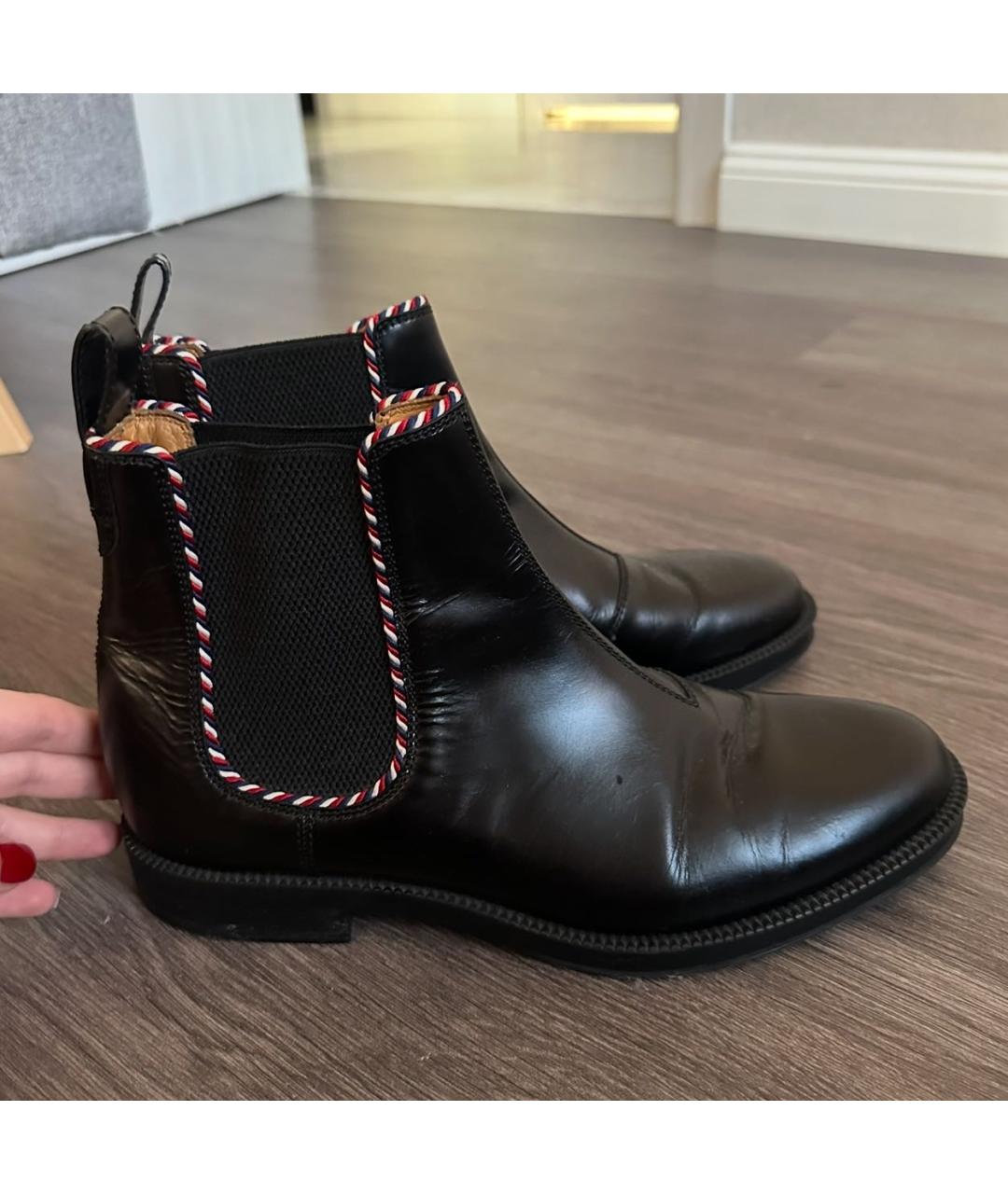 GUCCI Черные высокие ботинки из лакированной кожи, фото 7