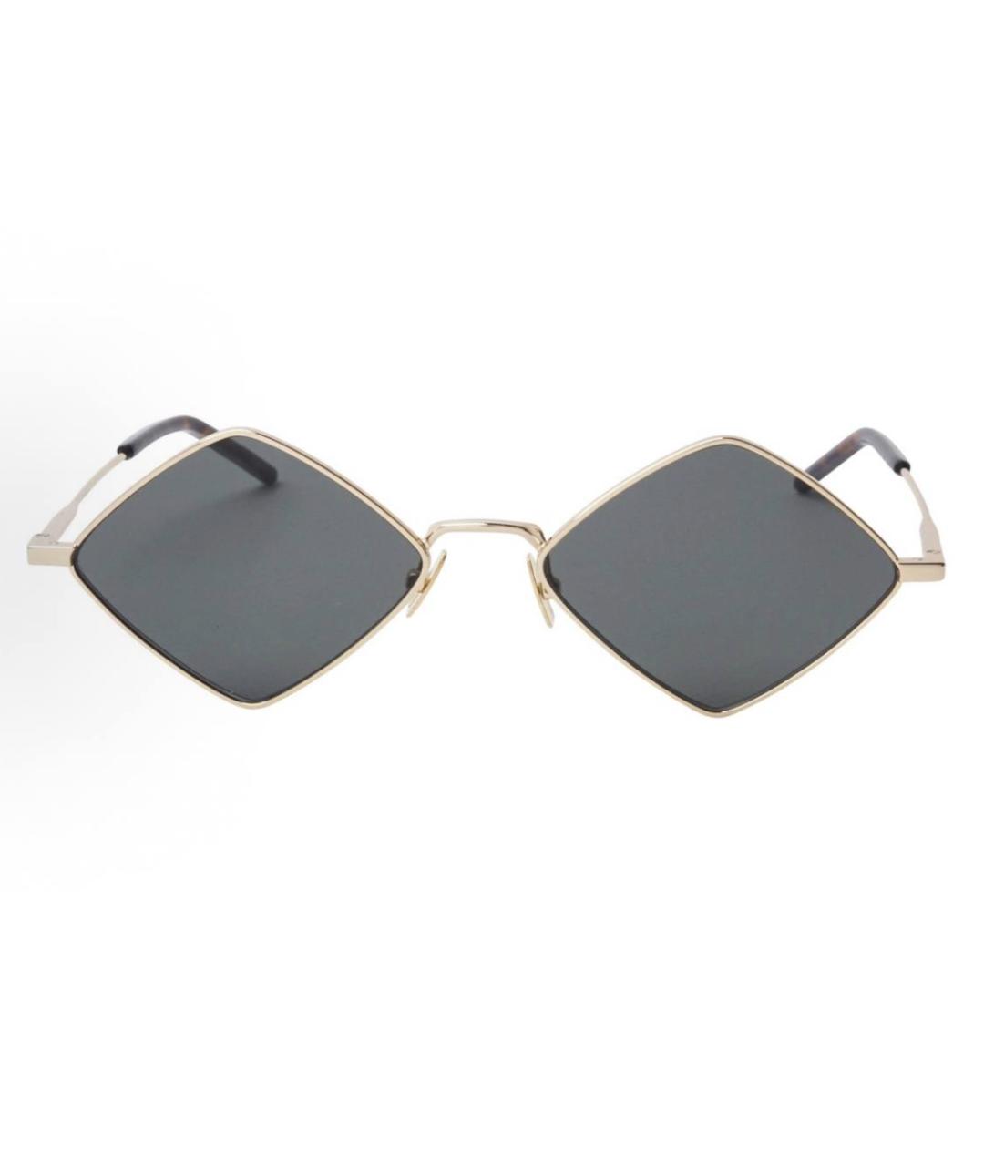 SAINT LAURENT Золотые металлические солнцезащитные очки, фото 2