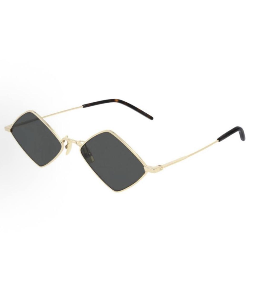 SAINT LAURENT Золотые металлические солнцезащитные очки, фото 4