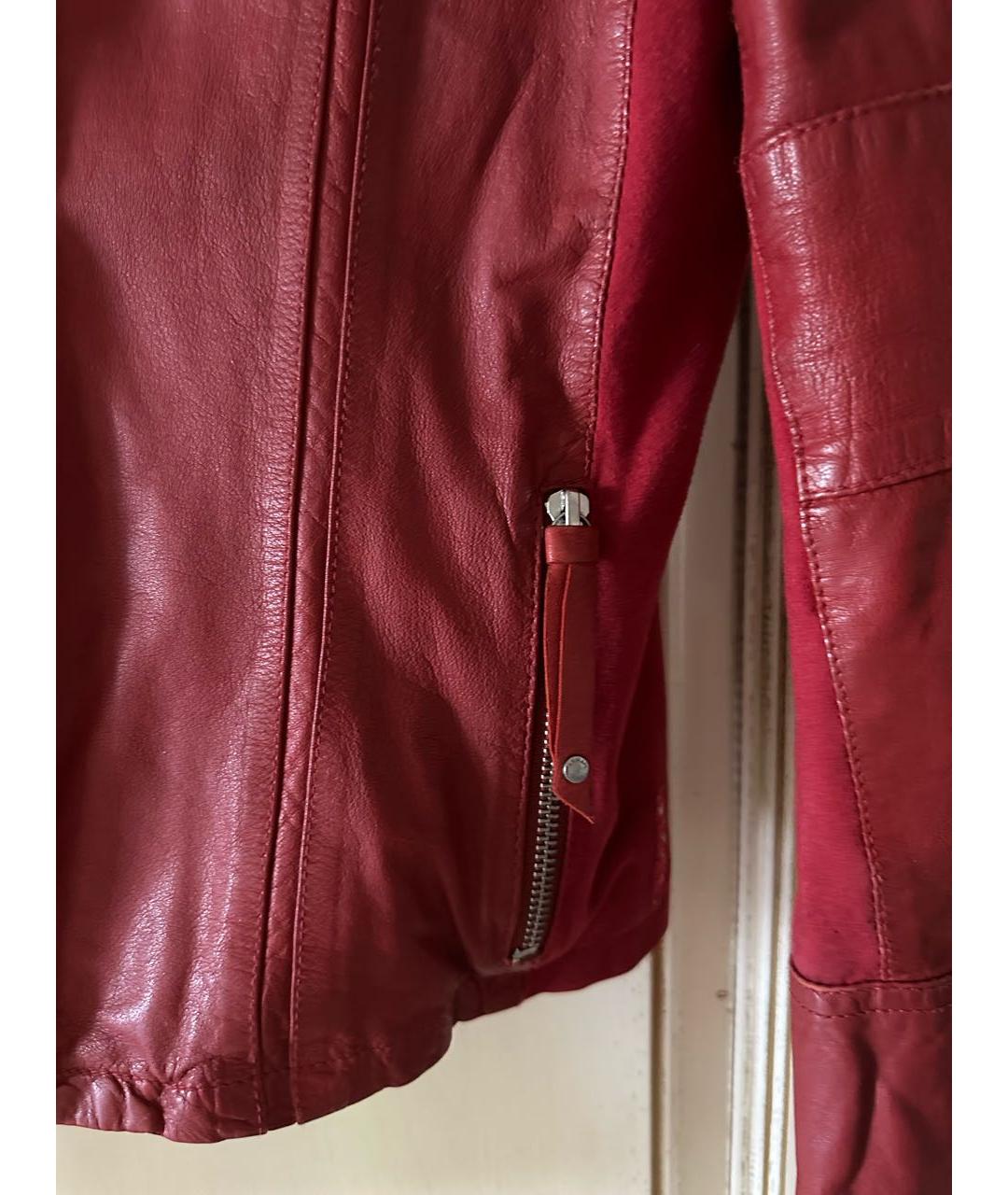 ARMANI JEANS Красная кожаная куртка, фото 5