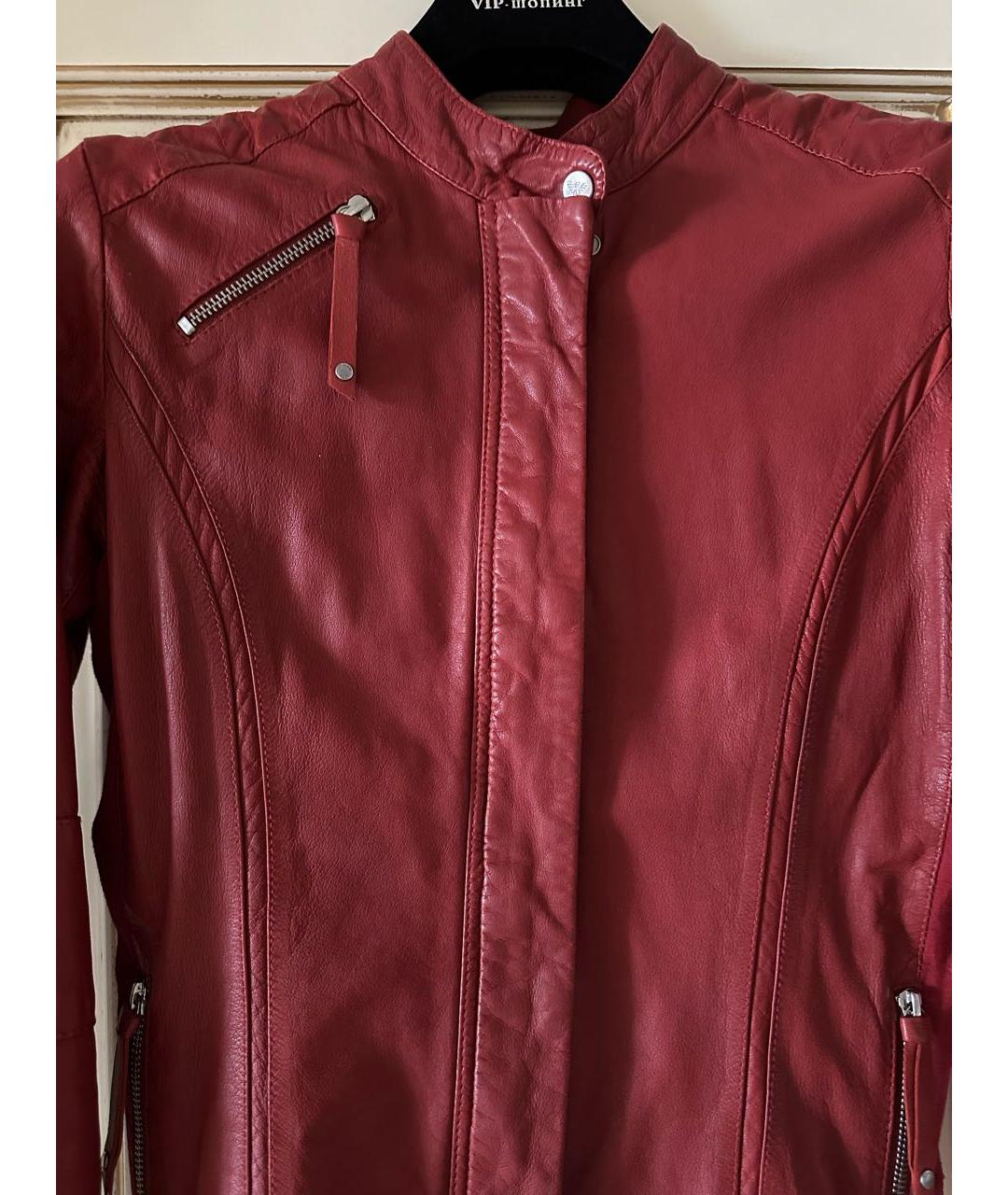ARMANI JEANS Красная кожаная куртка, фото 3