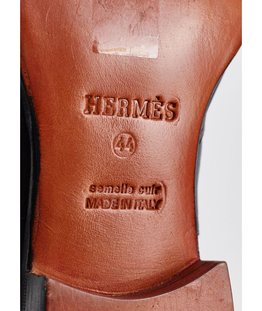 HERMES Черные кожаные высокие ботинки, фото 5