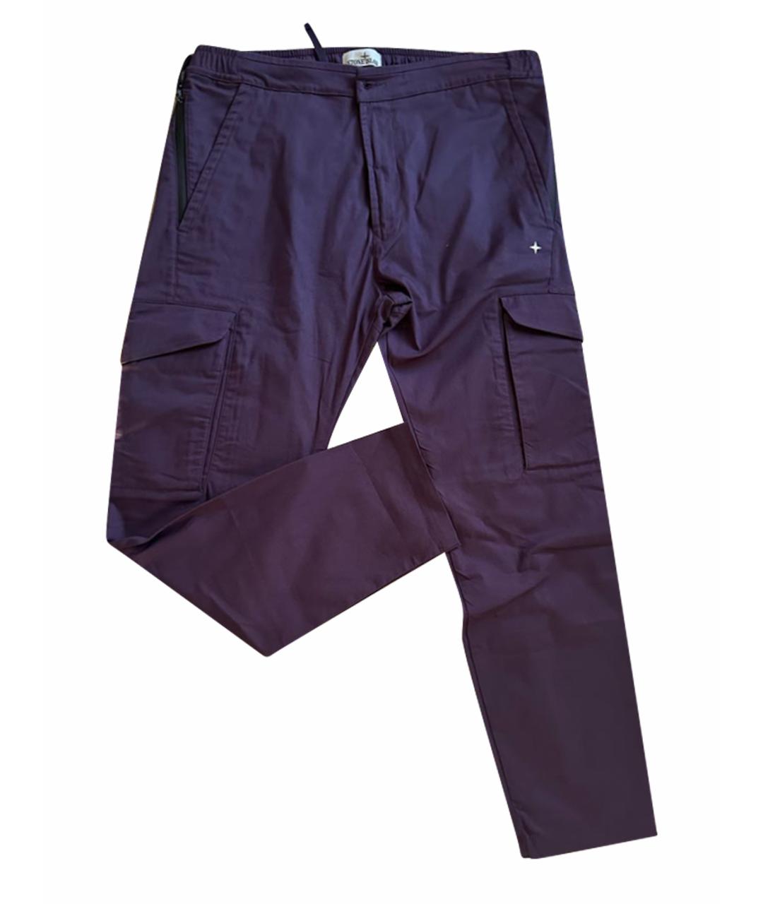 STONE ISLAND Фиолетовые синтетические повседневные брюки, фото 1