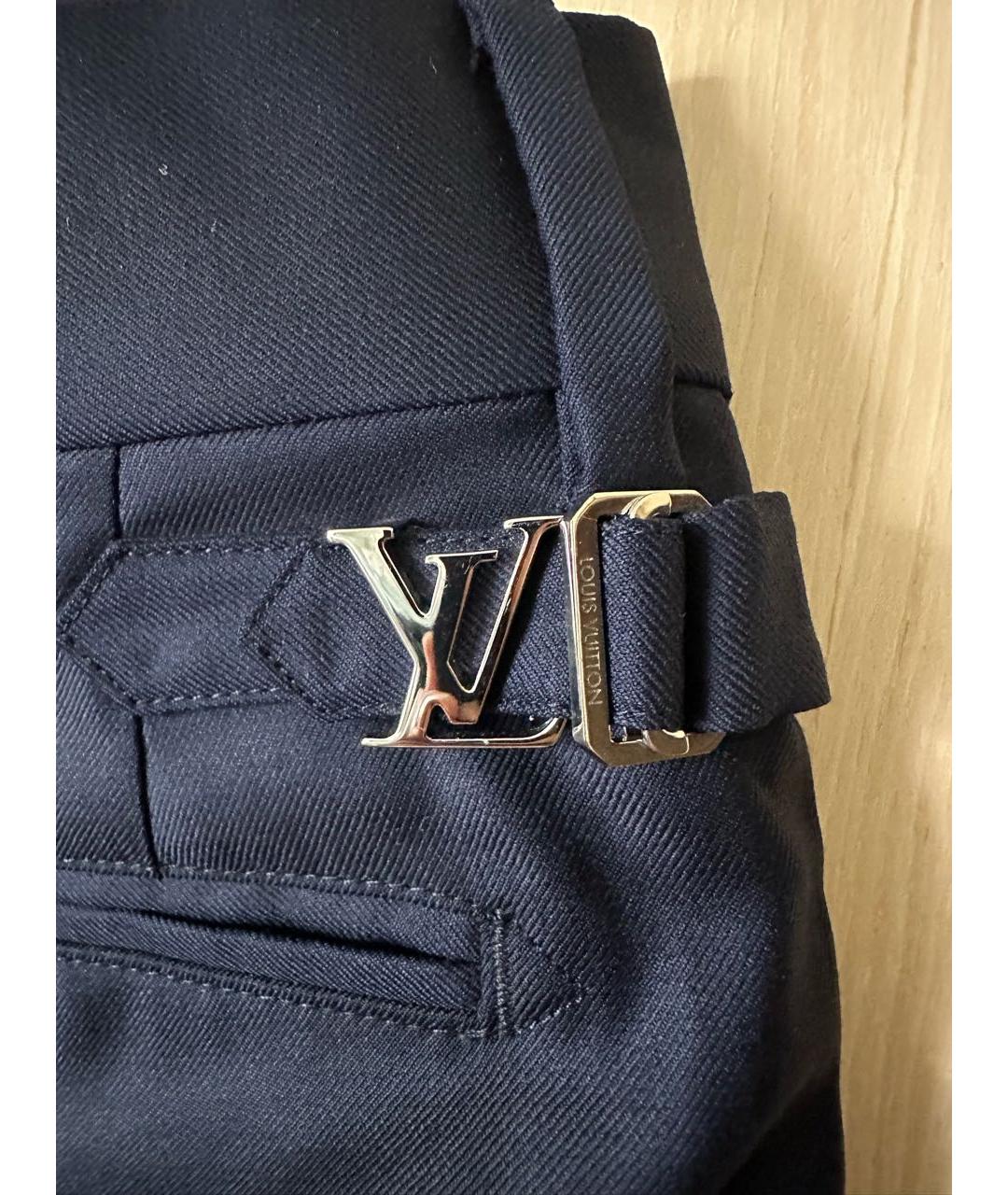 LOUIS VUITTON Темно-синие повседневные брюки, фото 3
